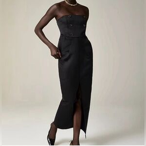 NWT Christopher John Rogers x J Crew Sculpted Dress In Duchesse Satin 0